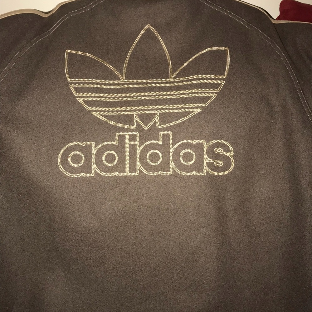 Wool & leather adidas coat